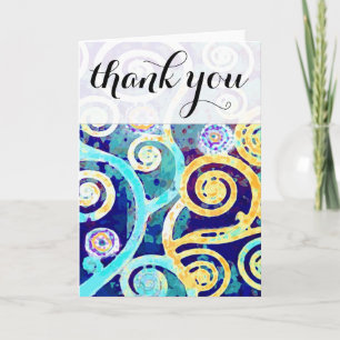 Abstract Tree Modern Fine Nature Art Thank You Card