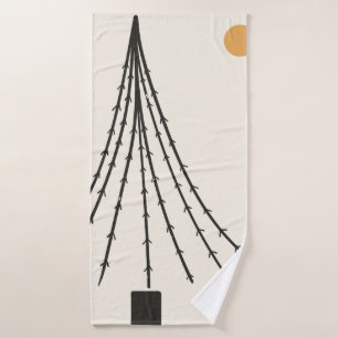 Abstract tree moon bath towel