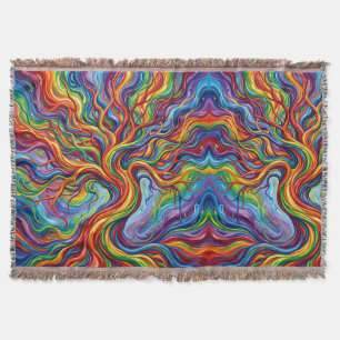 Abstract Tree Of Life Rainbow Blankets