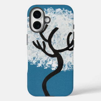 Abstract Tree on Blue Background iPhone 16 Case
