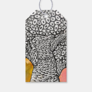 Abstract Tree Oval Leaves Drawing Gift Tags