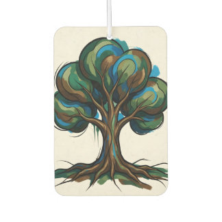 Abstract tree playful art car air freshener