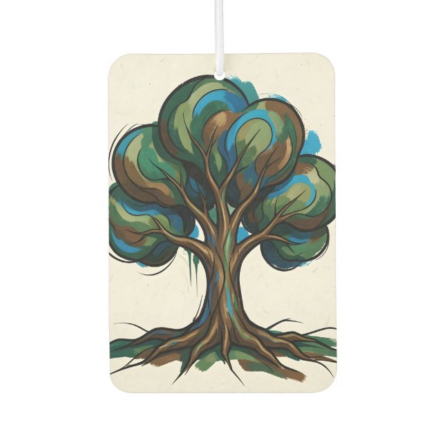 Abstract tree playful art car air freshener (Front)