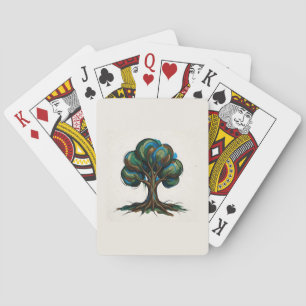 Abstract tree playful art playing cards