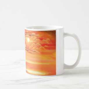 Abstract Tree & Red Sunset Coffee Mug