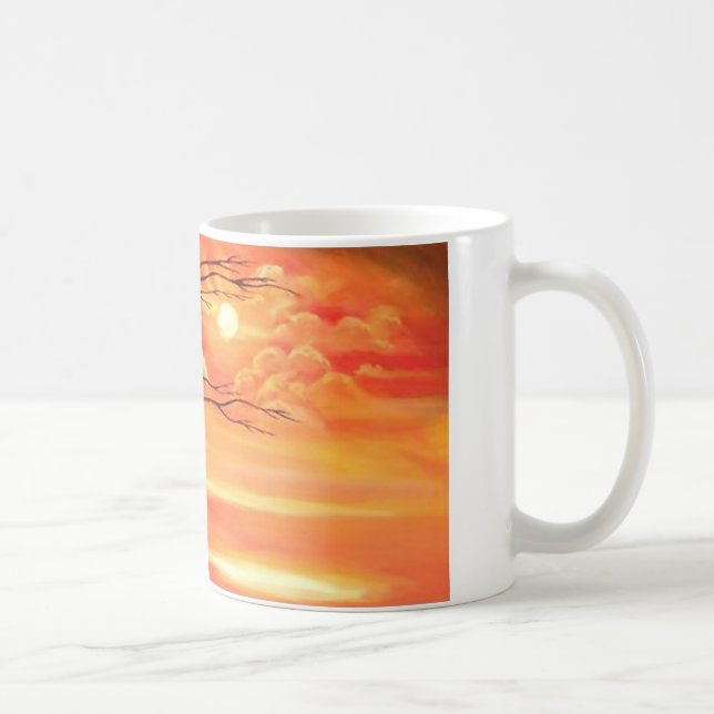 Abstract Tree & Red Sunset Coffee Mug (Right)
