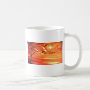 Abstract Tree & Red Sunset Coffee Mug