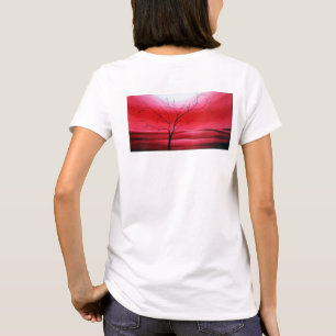 Abstract Tree Red White Elegant Modern Template T-Shirt
