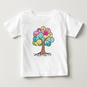 Abstract tree with roots and colourful leaves. baby T-Shirt