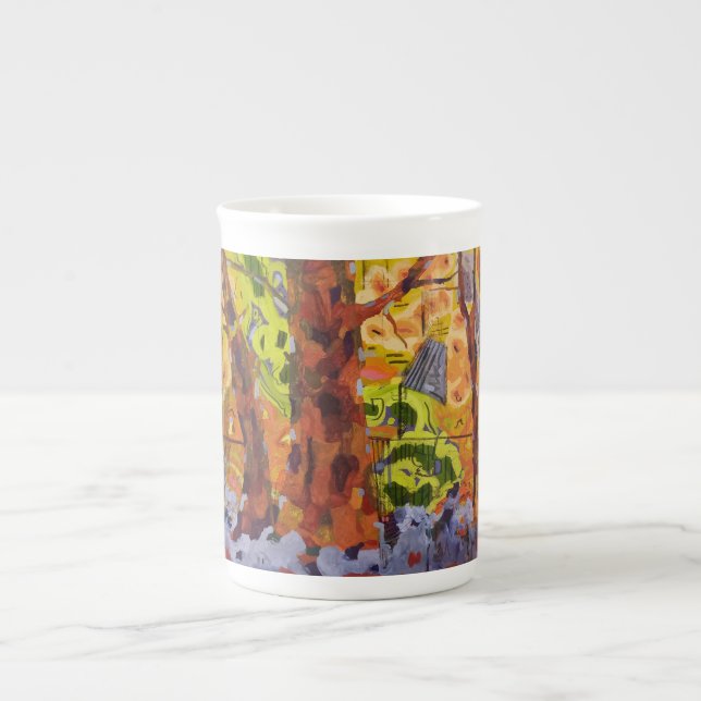 Abstract Trees Bone China Mug (Front)