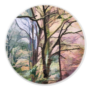 ABSTRACT TREES CERAMIC KNOB