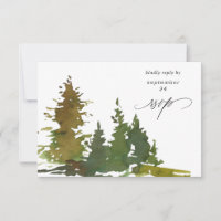 Abstract Trees Forest w Meal RSVP Card