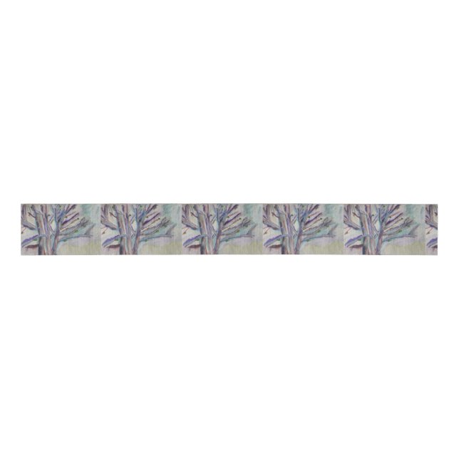 Abstract Trees Grosgrain Ribbon (Front)