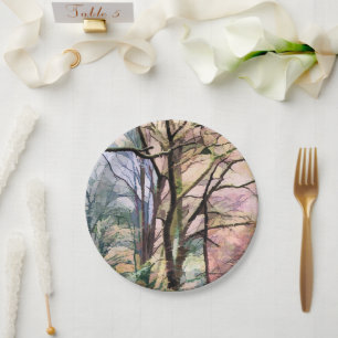 ABSTRACT TREES PAPER PLATE