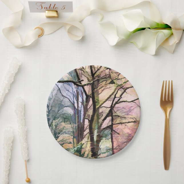 ABSTRACT TREES PAPER PLATE (Wedding)