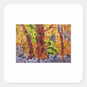 Abstract Trees Square Sticker