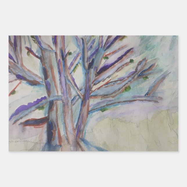 Abstract Trees Wrapping Paper Sheet (Front)