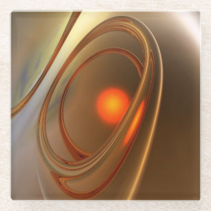 Abstract trendy and elegant 3d Design Glass Coaster