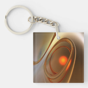 Abstract trendy and elegant 3d Design Key Ring