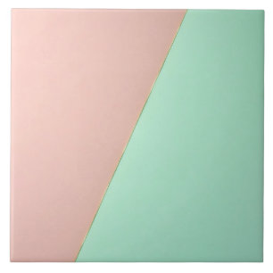 Abstract Trendy Blush Pink Mint Collection Ceramic Tile