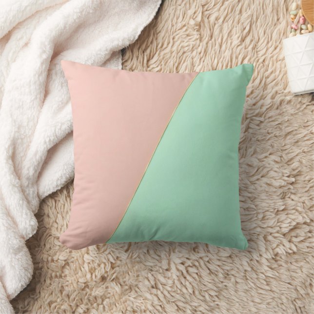 Abstract Trendy Blush Pink Mint Collection Cushion (Blanket)