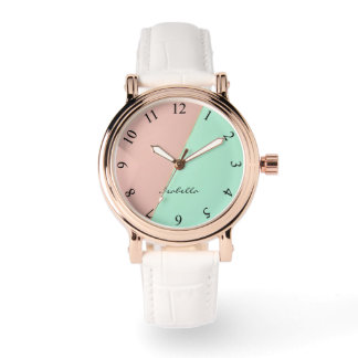 Abstract Trendy Blush Pink Mint Collection Watch