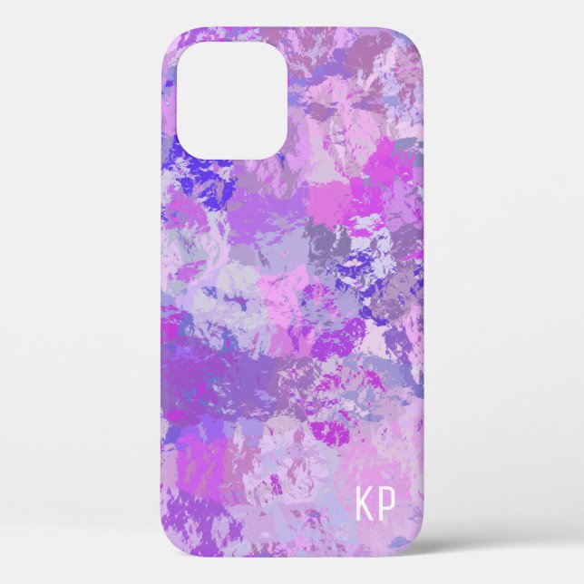 Abstract Trendy Camo Pink Purple Blue Case-Mate iPhone Case (Back)