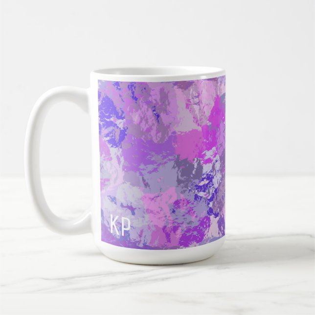 Abstract Trendy Camo Pink Purple Blue Coffee Mug (Left)