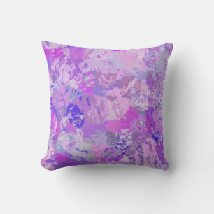 Abstract Trendy Camo Pink Purple Blue Cushion