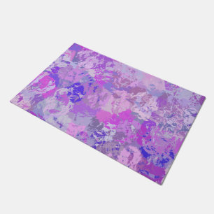 Abstract Trendy Camo Pink Purple Blue Doormat