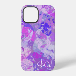 Abstract Trendy Camo Pink Purple Blue Heart iPhone 12 Pro Case