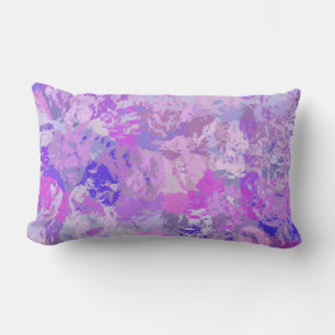 Abstract Trendy Camo Pink Purple Blue Lumbar Cushion