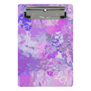 Abstract Trendy Camo Pink Purple Blue Mini Clipboard
