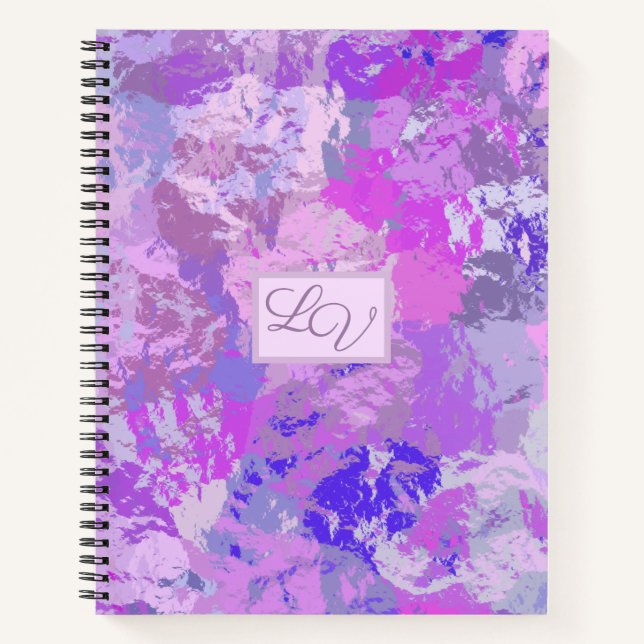 Abstract Trendy Camo Pink Purple Blue Notebook (Front)