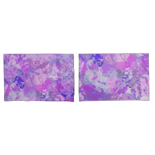 Abstract Trendy Camo Pink Purple Blue Pillowcase