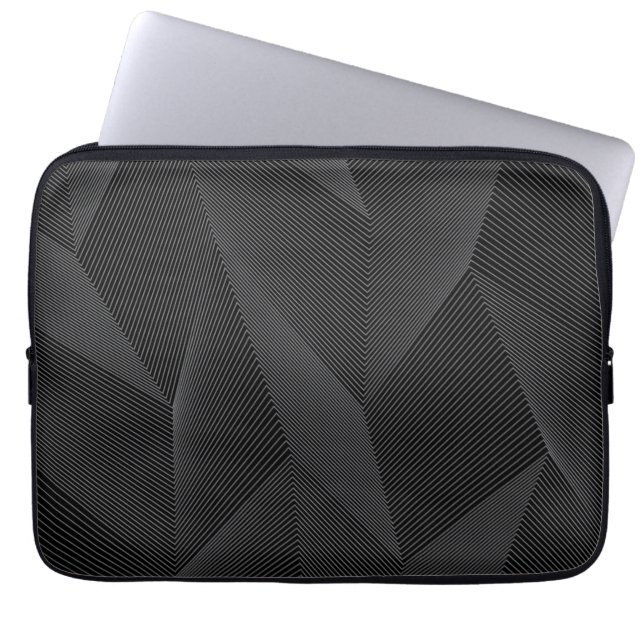 Abstract, trendy, modern, simple line pattern laptop sleeve (Front)