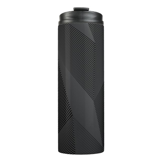 Abstract, trendy, modern, simple line pattern thermal tumbler (Front)