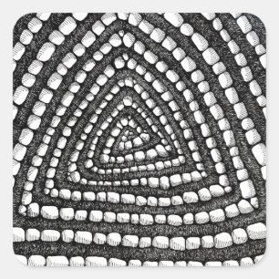 Abstract Triangle Detailed Pen and Ink Shapes Square Sticker
