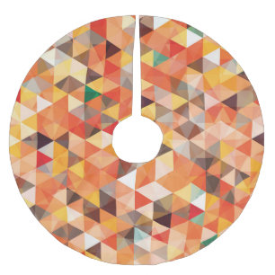 Abstract Triangle Geometric Seamless Pattern Brushed Polyester Tree Skirt