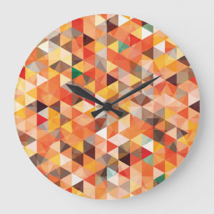 Abstract Triangle Geometric Seamless Pattern Large Clock