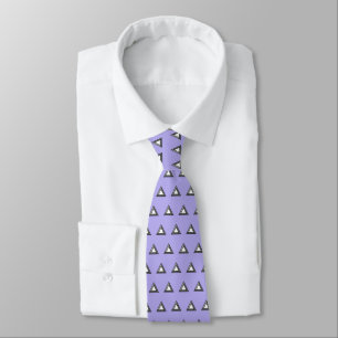 Abstract Triangle Pattern on Light Periwinkle Blue Tie