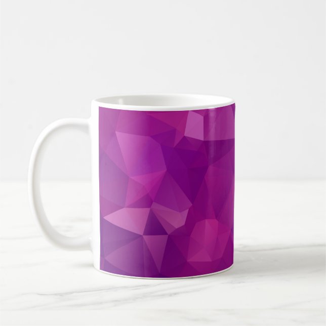 Abstract triangle violet texture backgroundbackgro coffee mug (Left)