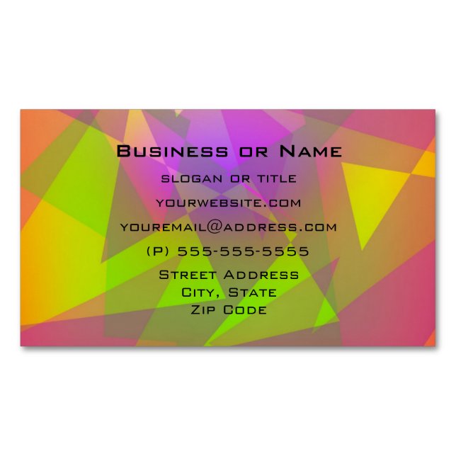 Abstract Triangles and Rectangles Magnetic Business Card (Front)