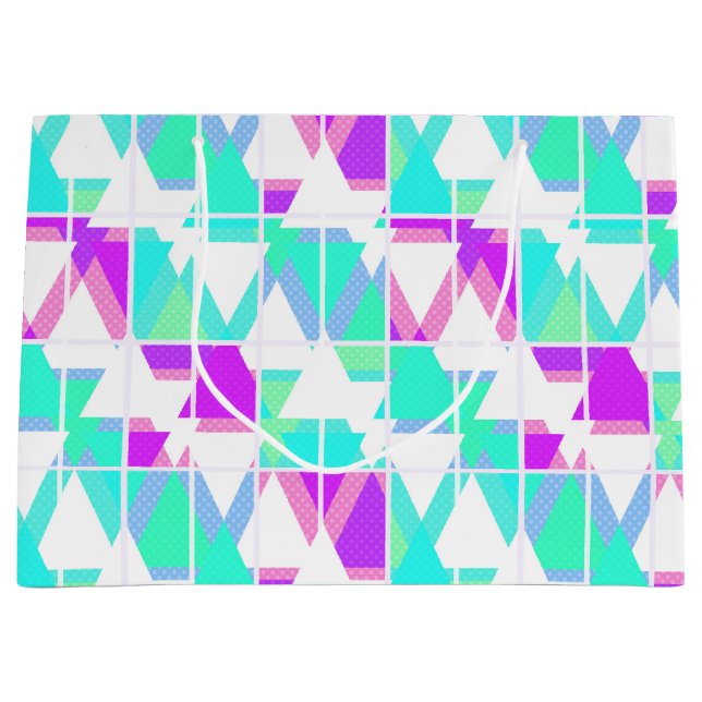 Abstract triangles geometrical modern pattern whit large gift bag (Front)