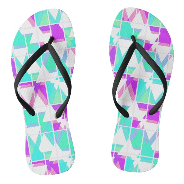 Abstract triangles geometrical modern pattern whit thongs (Footbed)