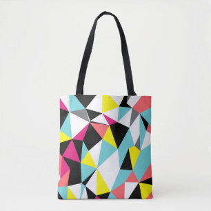 Abstract triangles geometrical pattern background tote bag