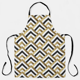 Abstract Triangles: Gold Black Seamless Apron