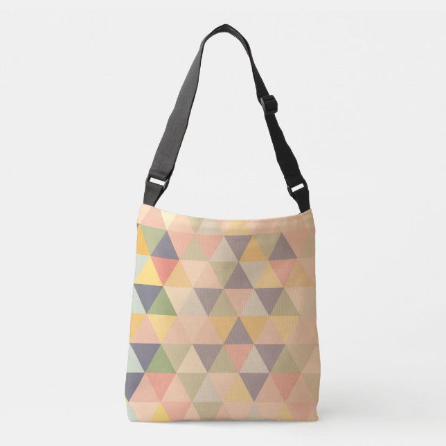 Abstract Triangles Modern Fade Geometric Pattern Crossbody Bag (Front)