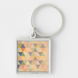 Abstract Triangles Modern Fade Geometric Pattern Key Ring