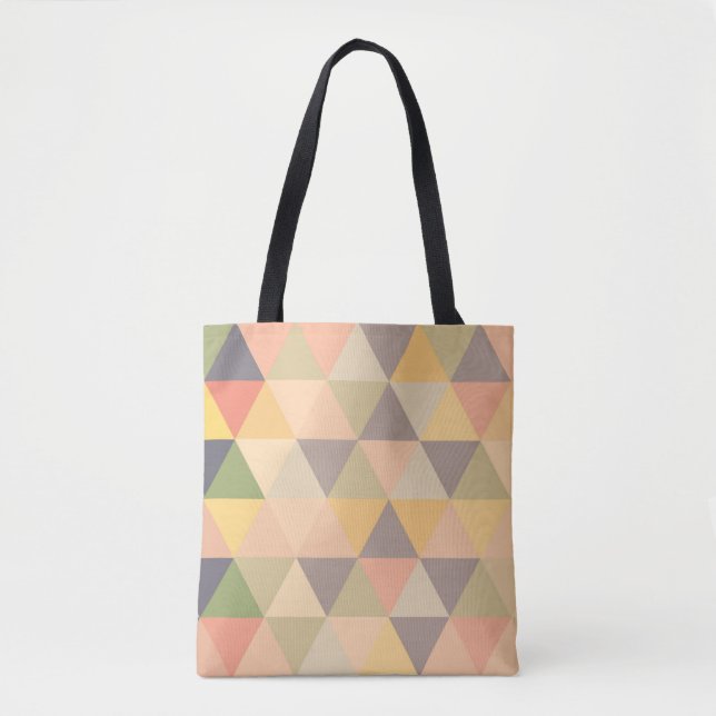 Abstract Triangles Modern Fade Geometric Pattern Tote Bag (Front)